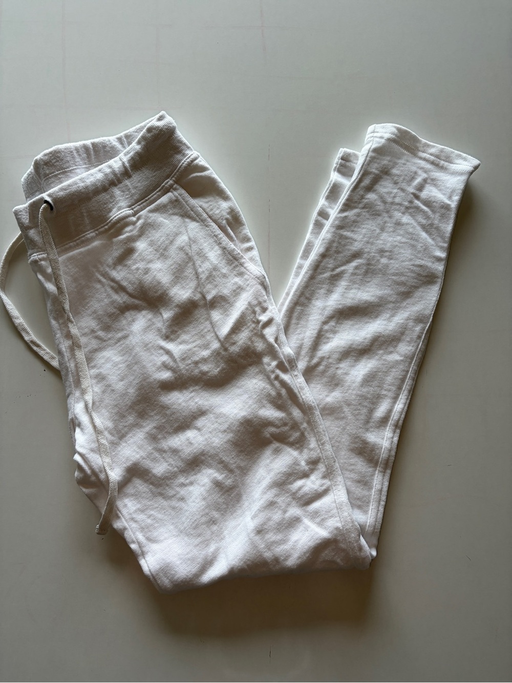 James Perse white sweatpants women’s medium pockets drawstring high rise